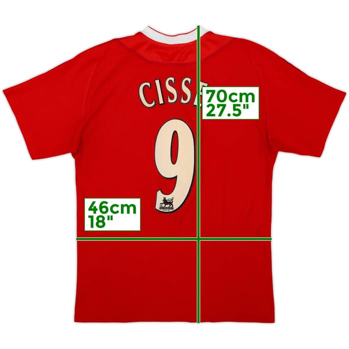 2002-04 Liverpool Home Shirt Cisse #9 - 6/10 - (S)