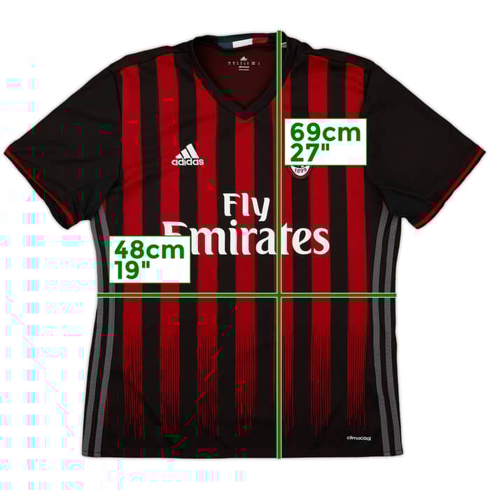 Camiseta de local del AC Milan 2016-17 - 9/10 - (M)
