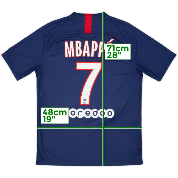 2019-20 Paris Saint-Germain Home Shirt Mbappe #7 - 9/10 - (M)