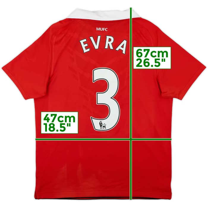 2010-11 Manchester United Home Shirt Evra #3 - 8/10 - (XL.Boys)