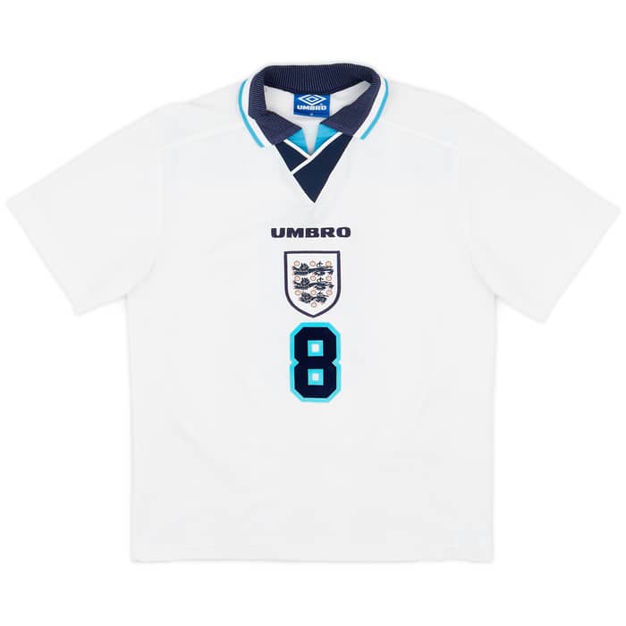 1995-97 England Home Shirt Gascoigne #8 - 6/10 - (M)