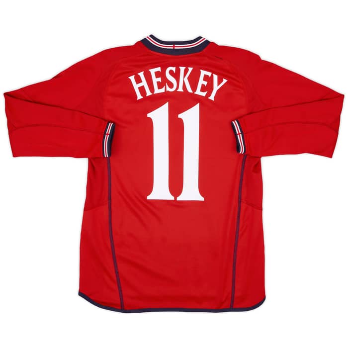 2002-04 England Away L/S Shirt Heskey #11 - 8/10 - (S)