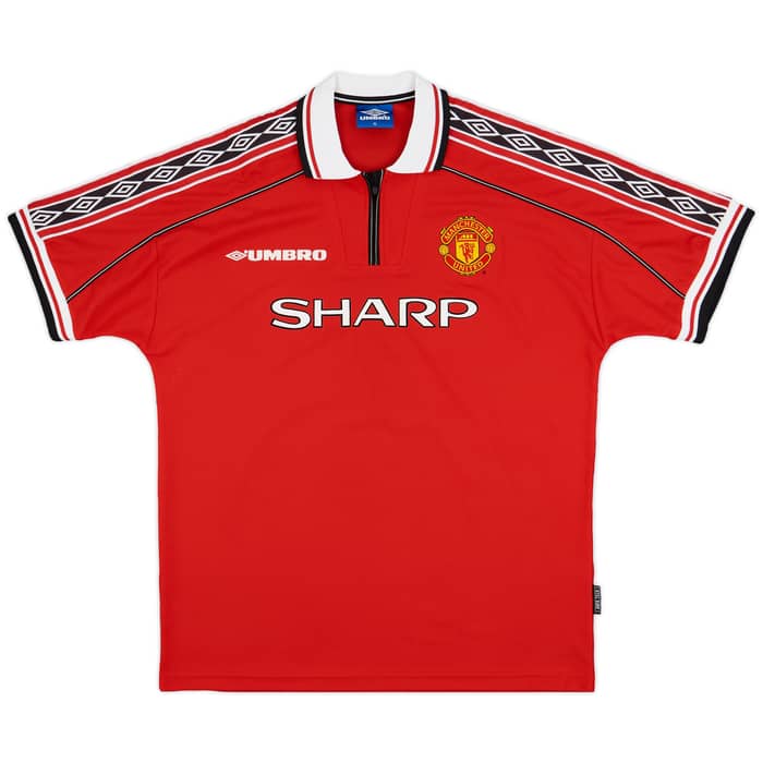 1998-00 Manchester United Home Shirt Beckham #7 - 8/10 - (XL)