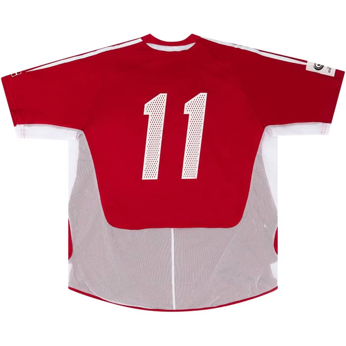 2005 Denmark Match Worn Signed Home Shirt #11 (Rommedahl)