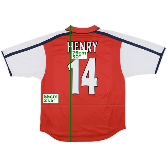 2000-02 Arsenal Home Shirt Henry #14 - 8/10 - (L)