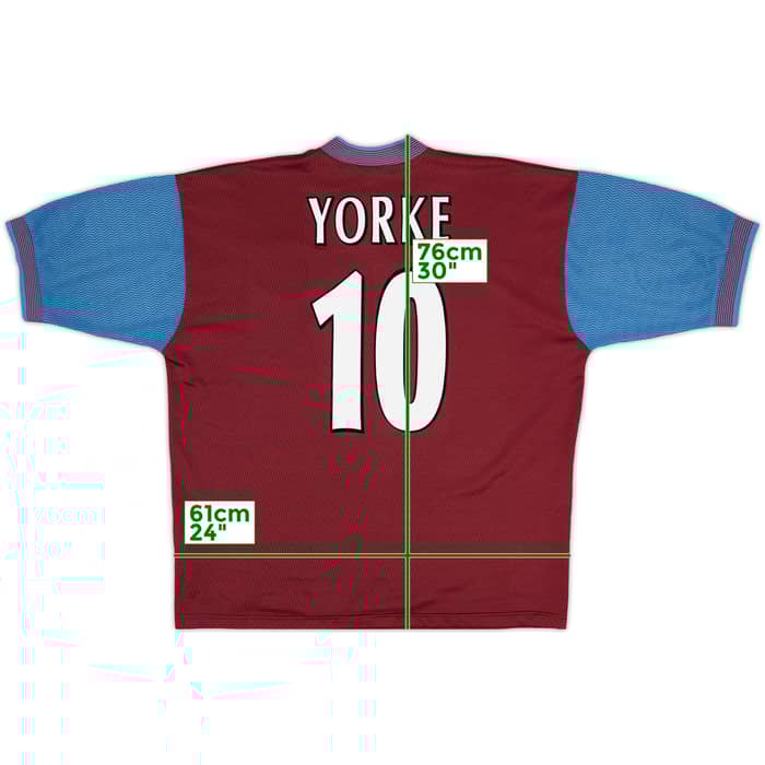 1997-98 Aston Villa Home Shirt Yorke #10 - 8/10 - (XL)