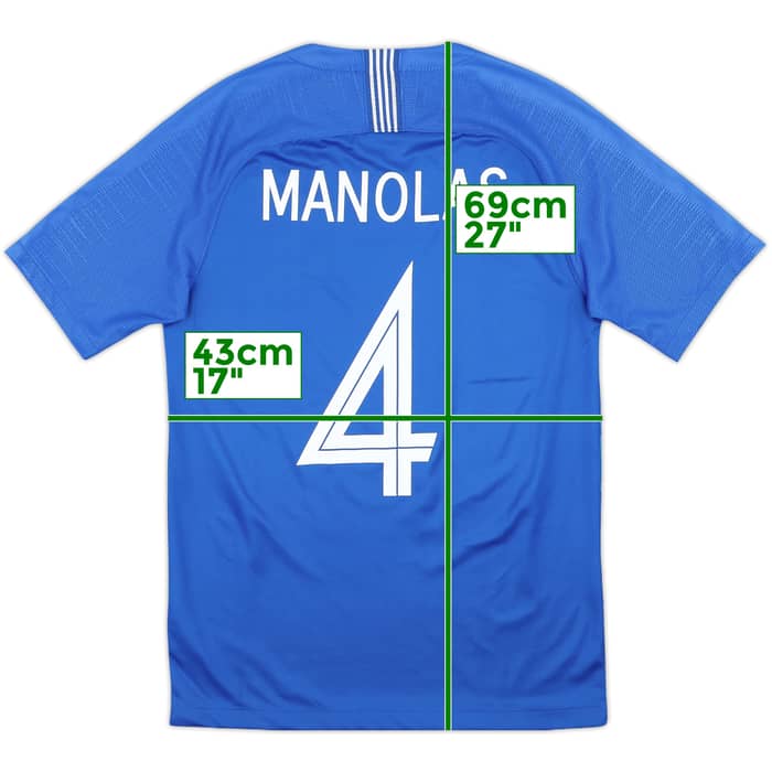 2018-19 Greece Away Shirt Manolas #4 - 10/10 - (S)