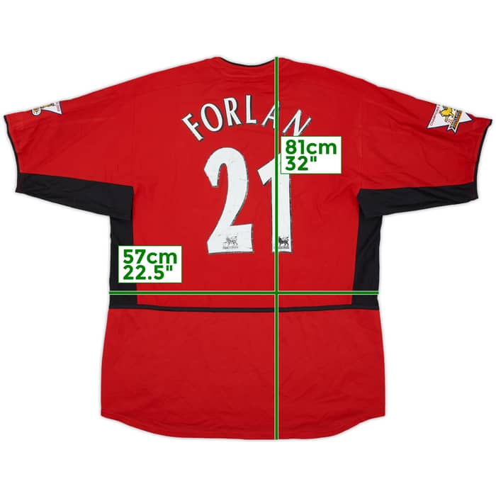 2002-04 Manchester United Home Shirt Forlan #21 - 6/10 - (L)