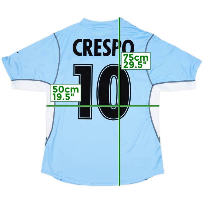 2001-02 Lazio Home Shirt Crespo #10 - 9/10 - (L)