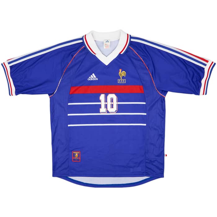 1998-00 France Home Shirt Zidane #10 - 8/10 - (L)