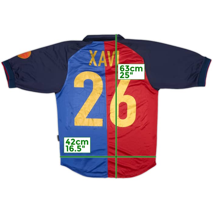 1999-00 Barcelona Centenary Home Shirt Xavi #26 - 8/10 - (S)