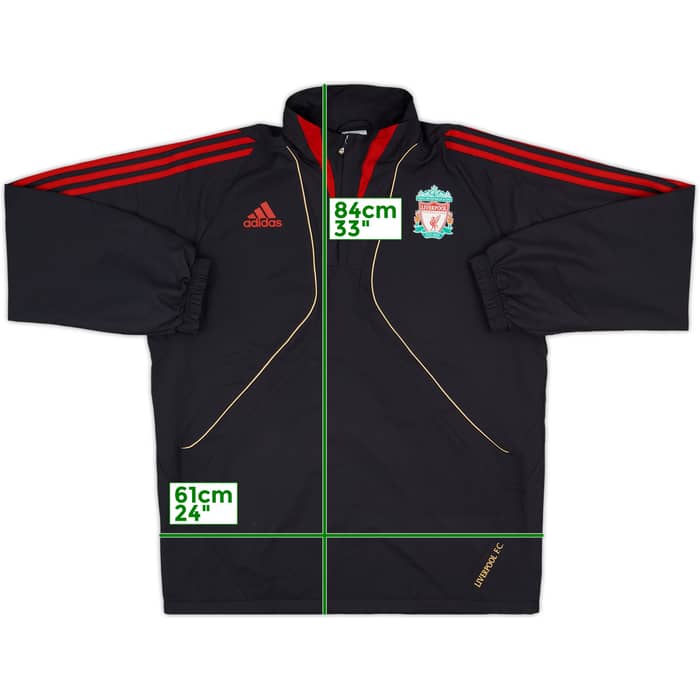 2009-10 Liverpool adidas 1/4 Zip Drill Top - 8/10 - (L)