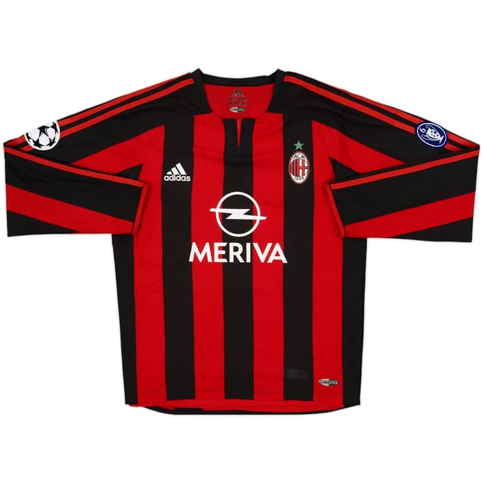 2003-04 AC Milan Player Issue Home L/S Shirt Shevchenko #7 - 7/10 - (S)