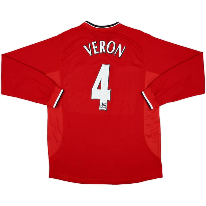 2000-02 Manchester United Home L/S Shirt Veron #4 - 6/10 - (L)