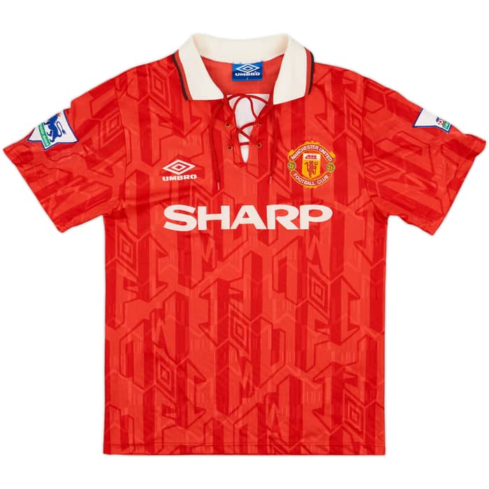 1992-94 Manchester United Home Shirt Cantona #7 - 7/10 - (S)