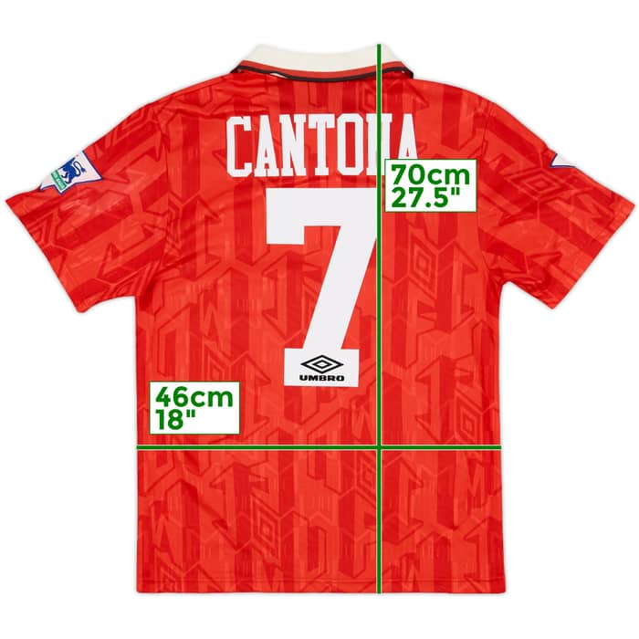 1992-94 Manchester United Home Shirt Cantona #7 - 7/10 - (S)