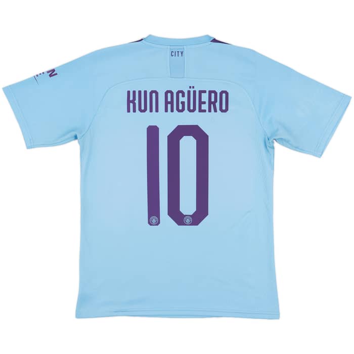 2019-20 Manchester City Home Shirt Kun Aguero #10 - 5/10 - (M)