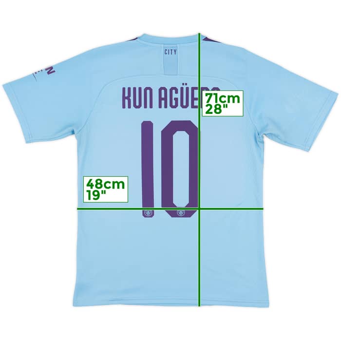 2019-20 Manchester City Home Shirt Kun Aguero #10 - 5/10 - (M)