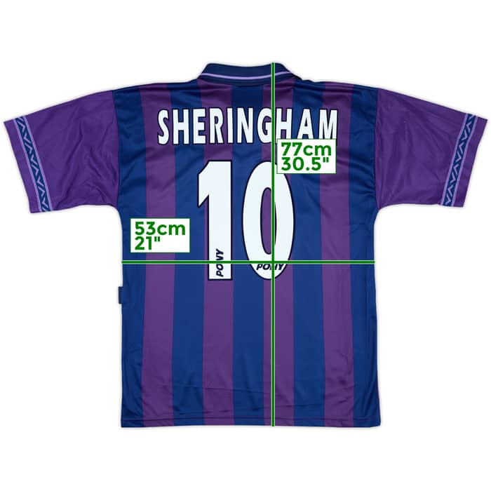 1995-97 Tottenham Away Shirt Sheringham #10 - 8/10 - (M)