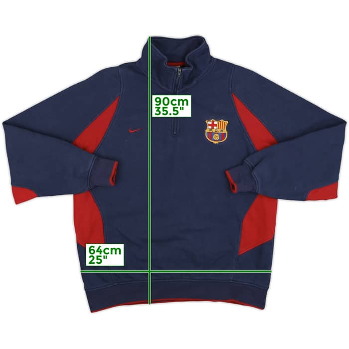 2001-02 Barcelona Nike 1/4 Zip Training Top - 8/10 - (M)