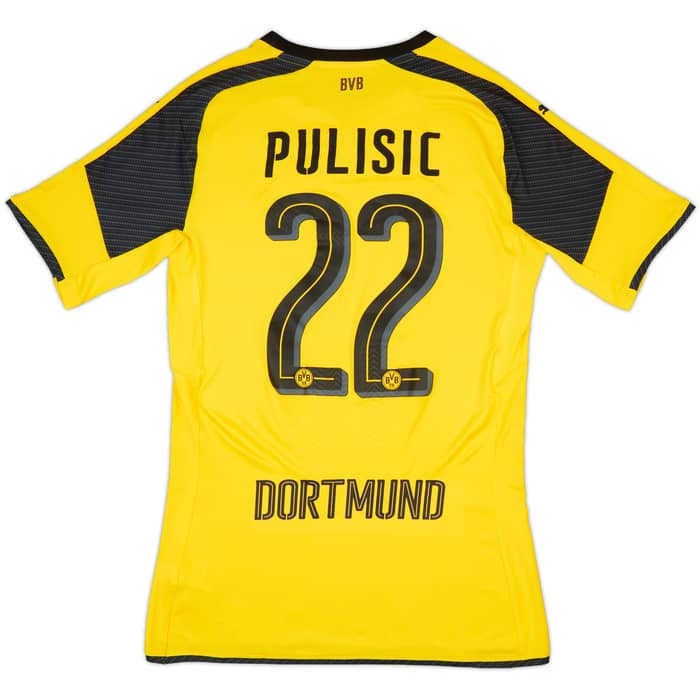 2016-17 Borussia Dortmund Authentic (ACTV) European Home Shirt Pulisic #22 (L)