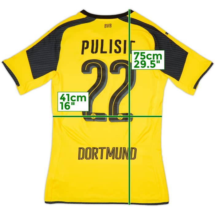 2016-17 Borussia Dortmund Authentic (ACTV) European Home Shirt Pulisic #22 (L)