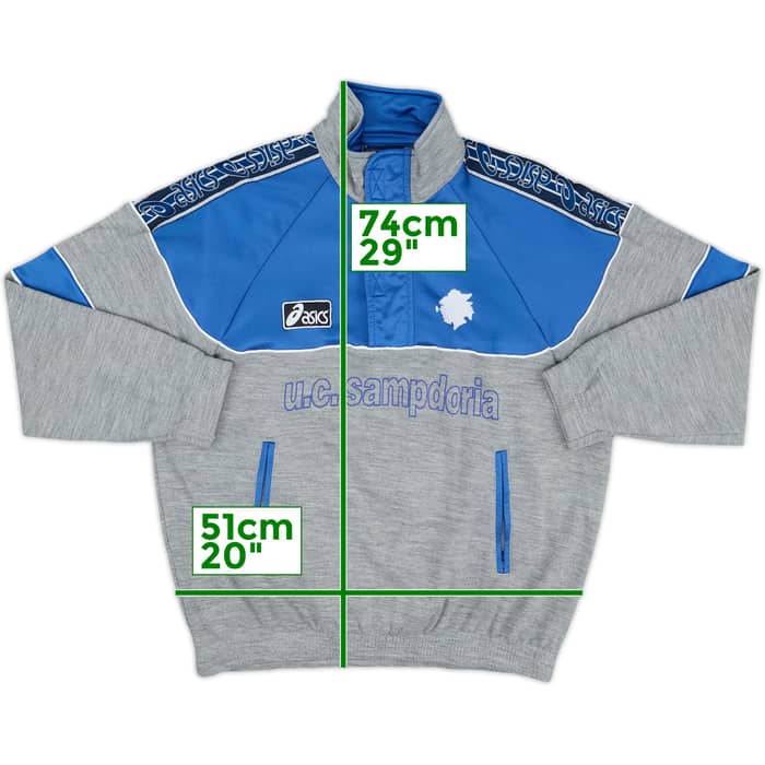 1992-94 Sampdoria Asics 1/4 Zip Track Jacket - 8/10 - (S)