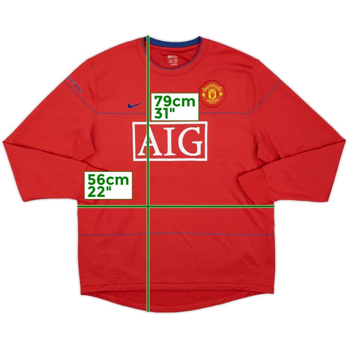 2008-09 Manchester United Nike Sweat Top - 8/10 - (XL)
