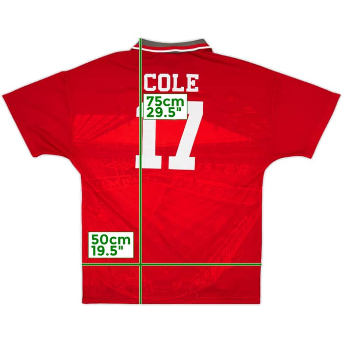1994-96 Manchester United Home Shirt Cole #17 - 6/10 - (L)