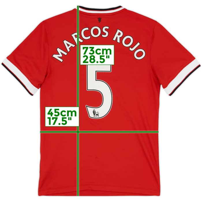 2014-15 Manchester United Home Shirt Marcos Rojo #5 - 7/10 - (S)