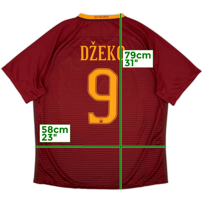 2016-17 Roma Home Shirt Dzeko #9 - 7/10 - (XXL)