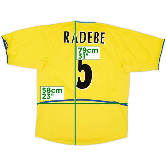 2002-03 Leeds United Away Shirt Radebe #5 - 8/10 - (XL)