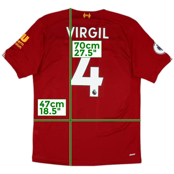 2019-20 Liverpool Home Shirt Virgil #4 - 10/10 - (S)