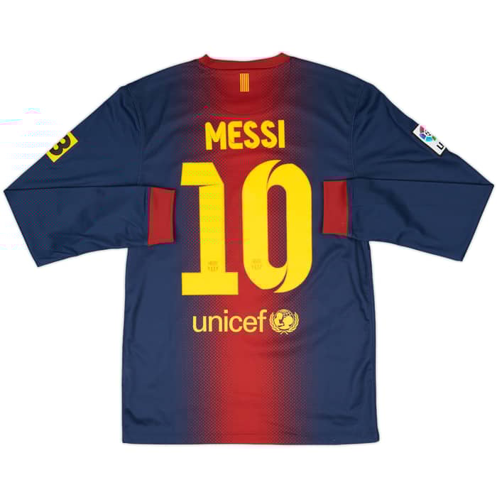 2012-13 Barcelona Home L/S Shirt Messi #10 - 7/10 - (M)