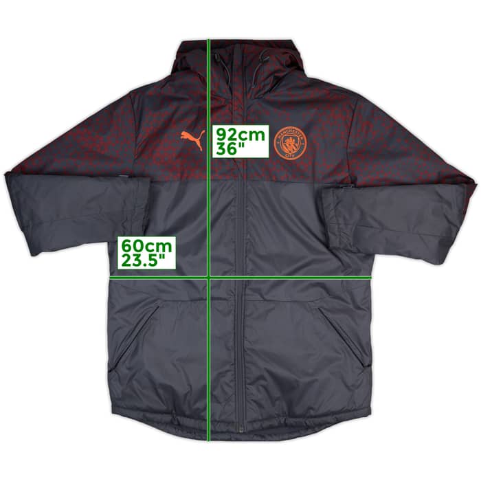 2023-24 Manchester City Puma Hooded Padded Bench Coat - 10/10 - (L)