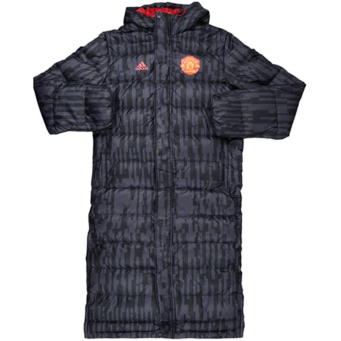 2016-17 Manchester United adidas Hooded Padded Bench Coat - 9/10 - (XS)