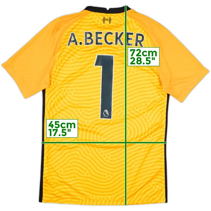 2020-21 Liverpool GK S/S Shirt A.Becker #1 - 10/10 - (S)