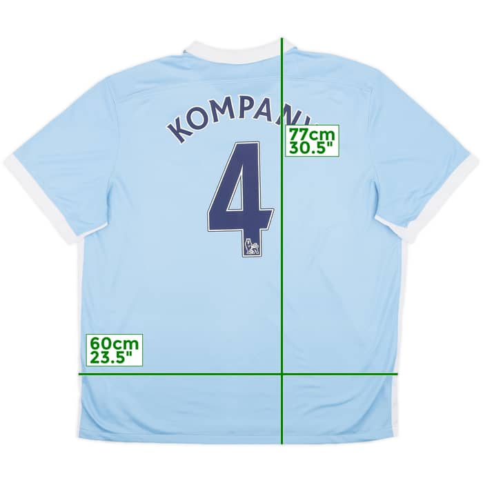 2015-16 Manchester City Home Shirt Kompany #4 - 8/10 - (XXL)