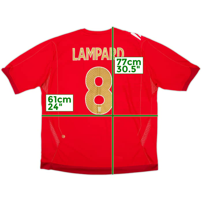 2006-08 England Away Shirt Lampard #8 - 8/10 - (XXL)