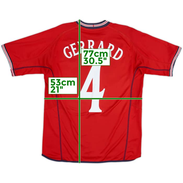 2002-04 England Away Shirt Gerrard #4 - 4/10 - (L)