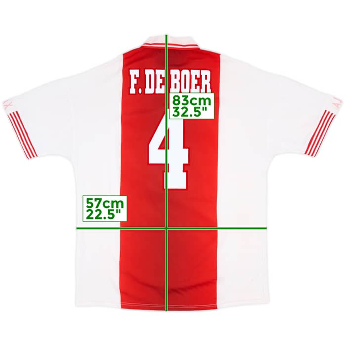 1997-98 Ajax Home Shirt F.De Boer #4 - 8/10 - (L)