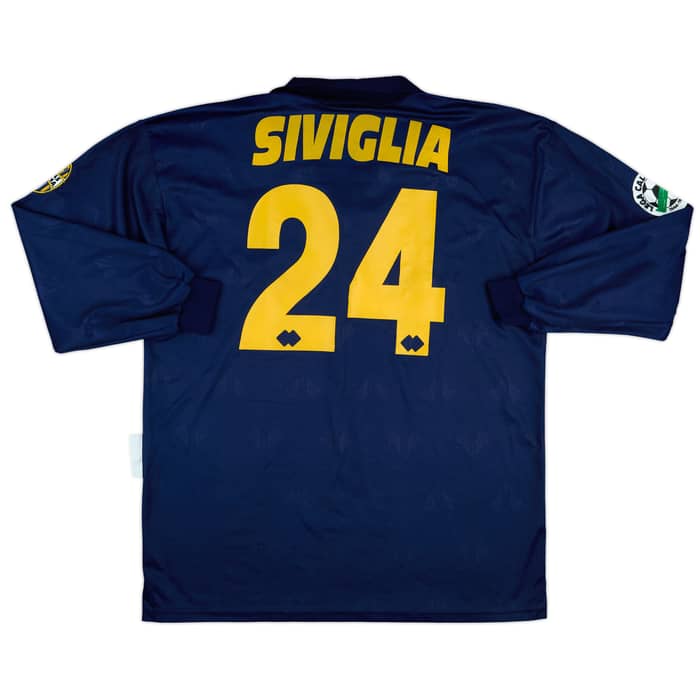 1996-97 Hellas Verona Match Issue Centenary L/S Shirt Siviglia #24