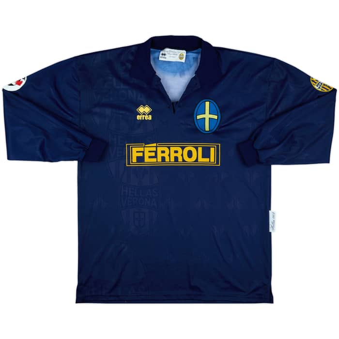 1996-97 Hellas Verona Match Issue Centenary L/S Shirt Siviglia #24