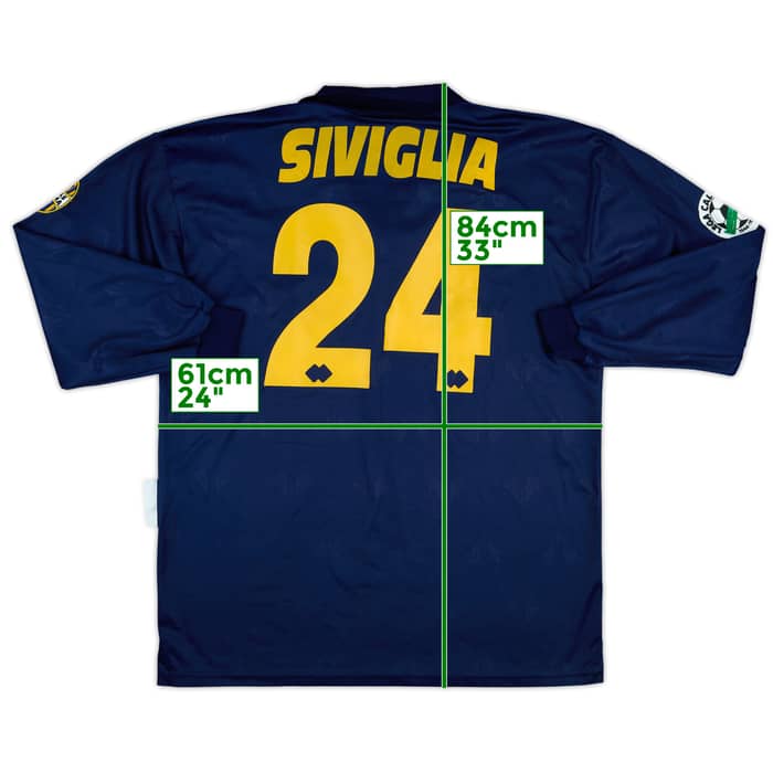 1996-97 Hellas Verona Match Issue Centenary L/S Shirt Siviglia #24