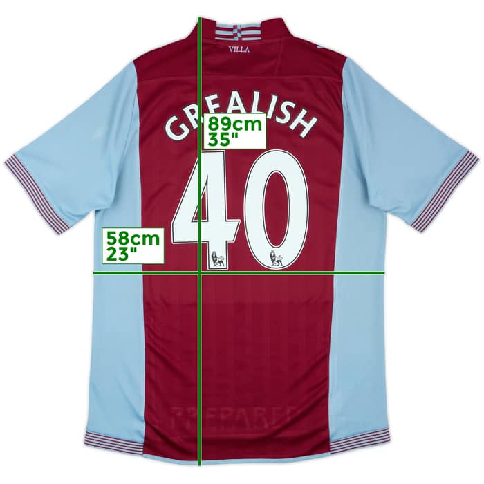 2013-14 Aston Villa Home Shirt Grealish #40 - 6/10 - (L)
