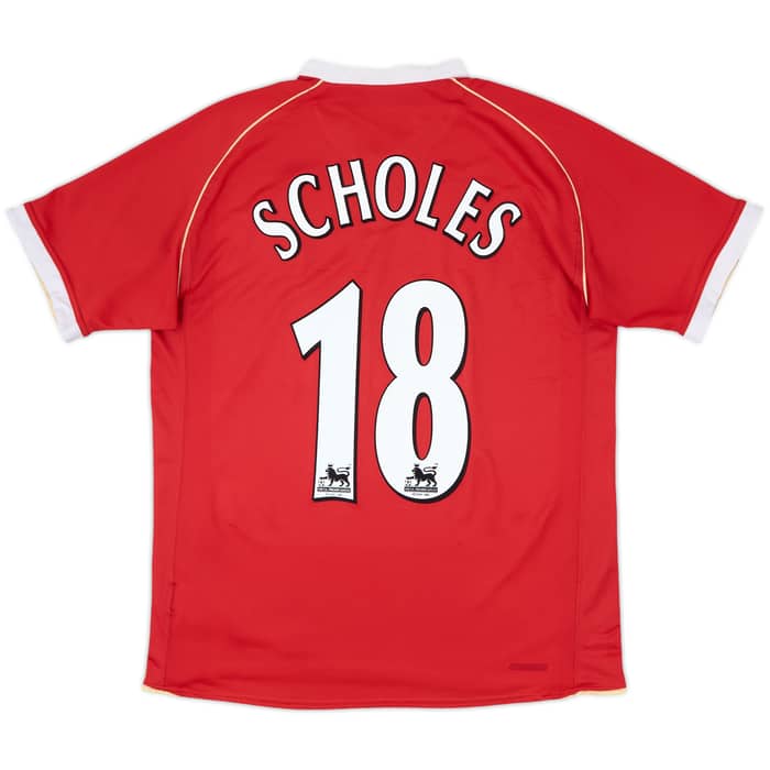2006-07 Manchester United Home Shirt Scholes #18 - 7/10 - (L)