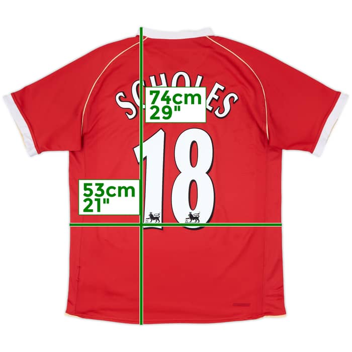 2006-07 Manchester United Home Shirt Scholes #18 - 7/10 - (L)