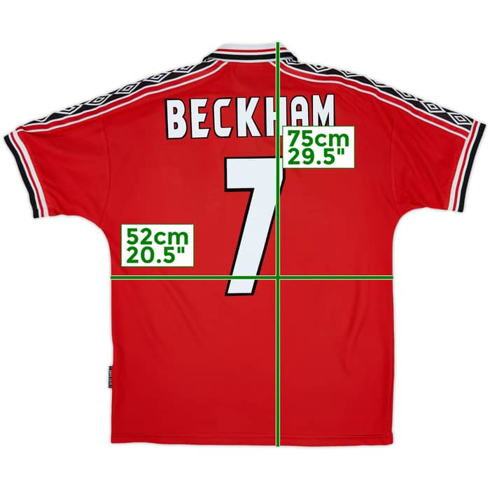 1998-00 Manchester United Home Shirt Beckham #7 - 7/10 - (M)