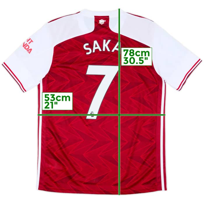 2020-21 Arsenal Home Shirt Saka #7 - 9/10 - (L)