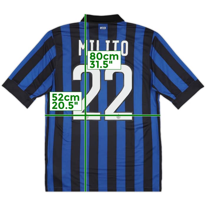 2011-12 Inter Milan Home Shirt Milito #22 - 7/10 - (M)